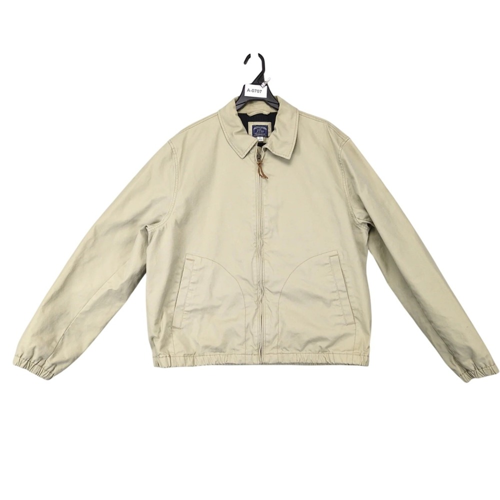 J Crew Beige Harrington Bomber Jacket Mens XL Cotton Twill Full Zip Sportsman